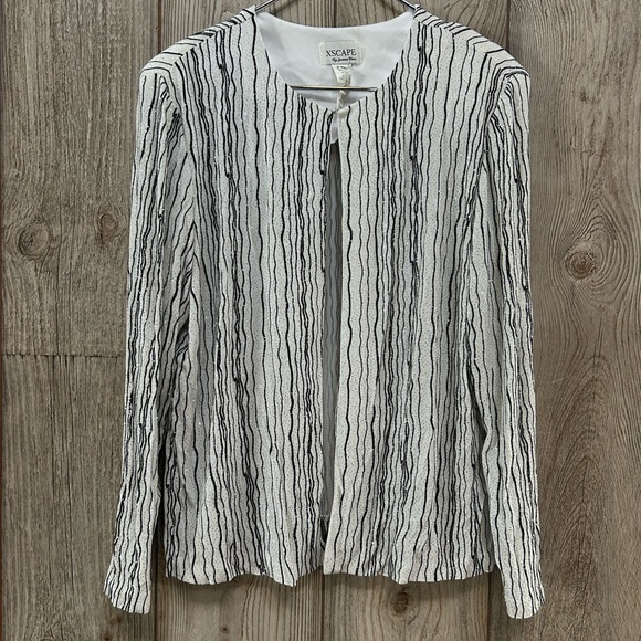 Xscape Joanna Chen XL acetate bling  Striped Cardigan wedding mother bride groom - Picture 1 of 5